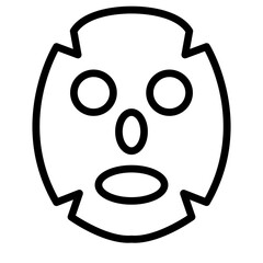 Facial Mask Vector Line Icon Design