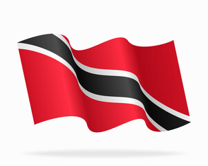 Trinidad and Tobago flag wavy background layout. Vector illustration.