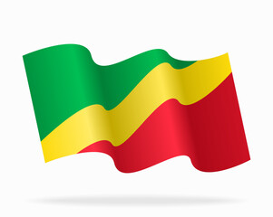 Congolese flag wavy background layout. Vector illustration.