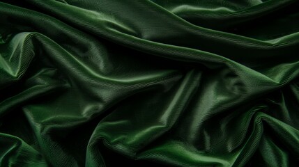 Fototapeta premium Luxurious dark green velvet fabric with elegant pleats in eastern inspired design background