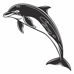 bottlenose dolphin silhouette black vector