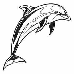 bottlenose dolphin silhouette black vector