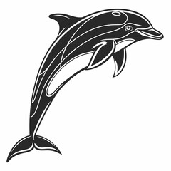 bottlenose dolphin silhouette black vector
