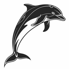 bottlenose dolphin silhouette black vector