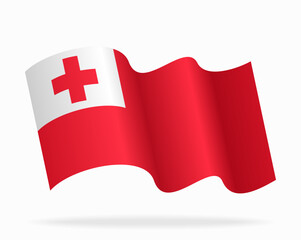 Tongan flag wavy background layout. Vector illustration.
