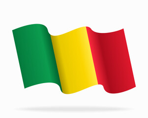 Malian flag wavy background layout. Vector illustration.