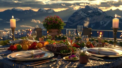 christmas dinner in the restaurant