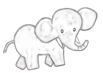 水彩画のゾウ