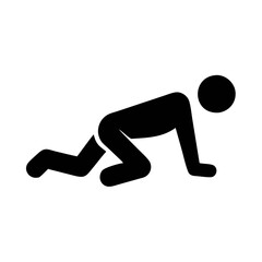 a simplified image of a person crawling on the ground