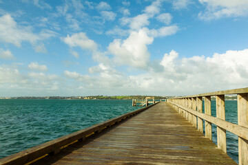 Obraz premium A long jetty in Auckland, New Zealand