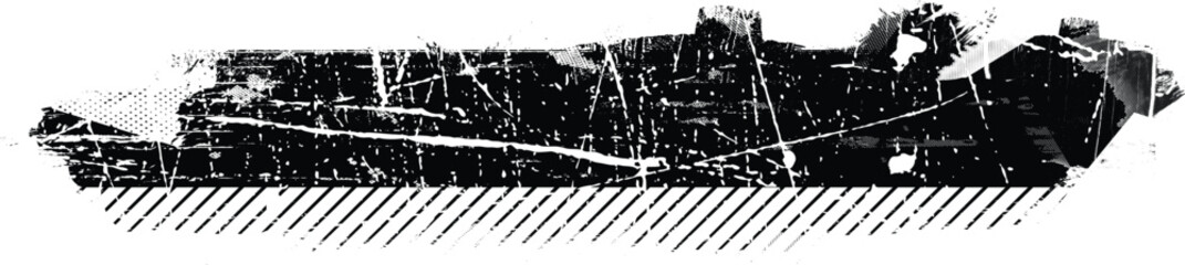 Obraz premium Grunge textured banner with rough edges. Halftone dots texture. Overlay grunge texture . Simply place texture over any object to create grunge effect . Banner with scratched surface for your design