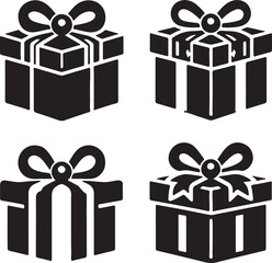 set of gift boxes vector