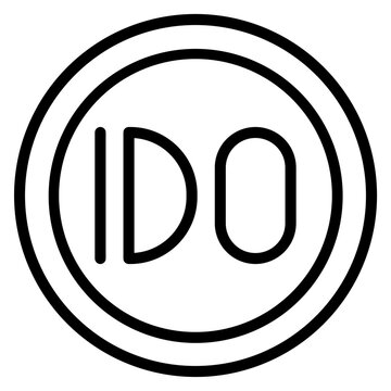 IDO (Initial DEX Offering) Vector Line Icon Design