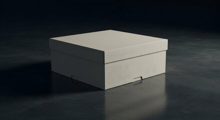 Blank White Square Cardboard Box Mockup