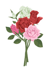 バラの花束のイラスト
