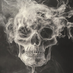 Skull made of smoke