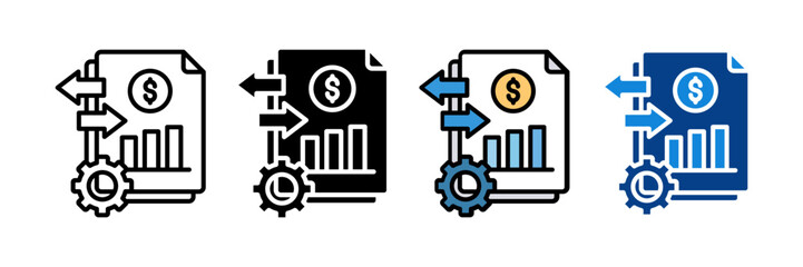 Cash Flow Management Icon Set Multiple Style Collection