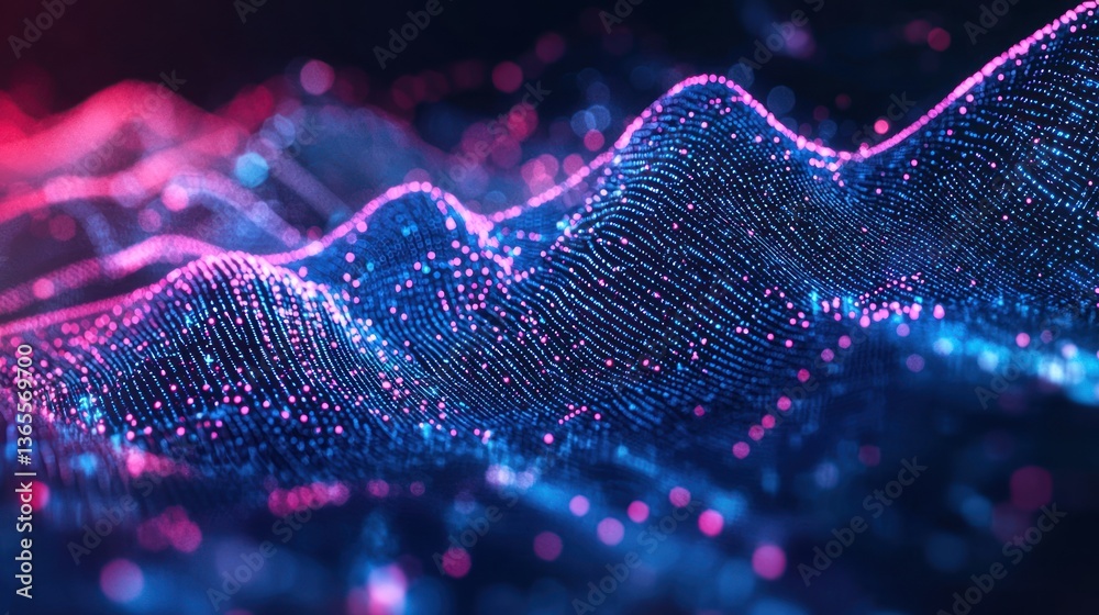 Poster abstract heartbeat monitor line in a futuristic style