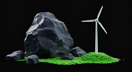 Coal vs wind turbine; background, fossil fuels vs renewable energy,energy, footprint, transition, coal, green. wallpaper