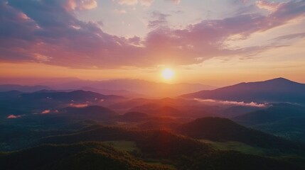 Aerial view of clouds with sunset sky background in Thailand
