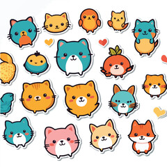 Cheerful Companions: A delightful assortment of charming cartoon animals, showcasing a cheerful world filled with various characters and delightful creatures in a lighthearted environment.