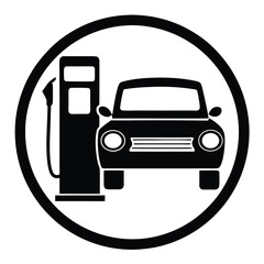 Black Gas Station Symbol Fuel Pump Illustration