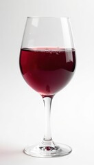 Deep red wine, bubbles in glass, white background, red wine, holiday, pinotage
