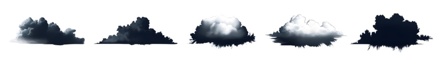 Clouds in the sky: Dark, atmospheric cloud formations, captured in detail, create a sense of depth and dynamic movement. Each cloud offers a unique silhouette and texture.