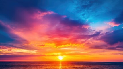 Fototapeta premium Beautiful colorful sky at sunset with vibrant hues