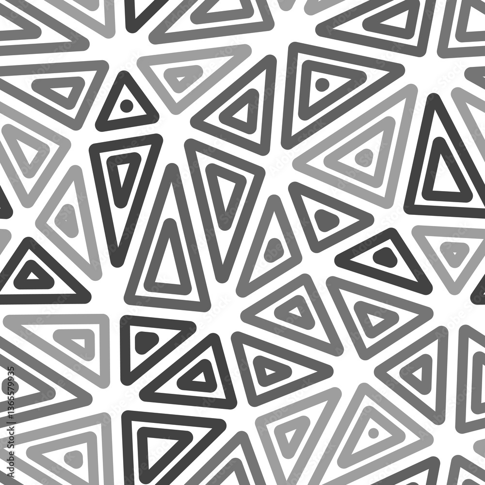 Poster triangles background design. big shape size. multiple repeated inner triangles. mono tone style. rep