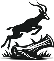 Antelope vector black silhouette