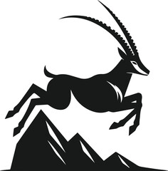 Antelope vector black silhouette