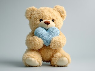 Obraz premium Teddy Bear Heart Light Blue.