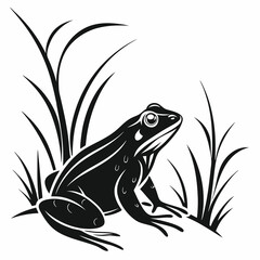 Bullfrog silhouette black vector