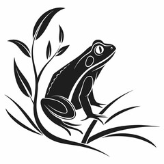 Bullfrog silhouette black vector