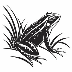 Bullfrog silhouette black vector