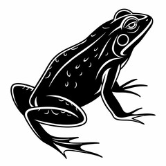 Bullfrog silhouette black vector