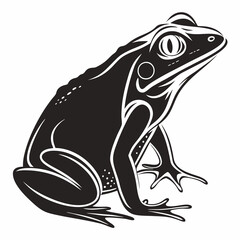 Bullfrog silhouette black vector