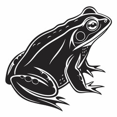 Bullfrog silhouette black vector