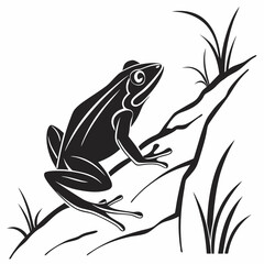 Bullfrog silhouette black vector