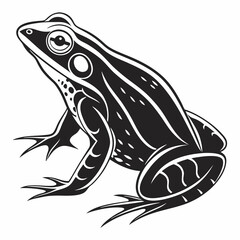 Bullfrog silhouette black vector