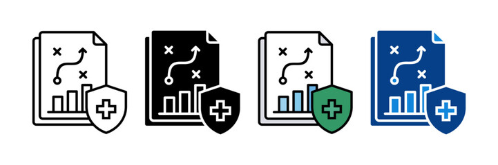 Insurance Planning Icon Set Multiple Style Collection
