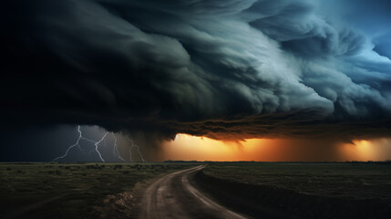 Dramatic dark storm clouds