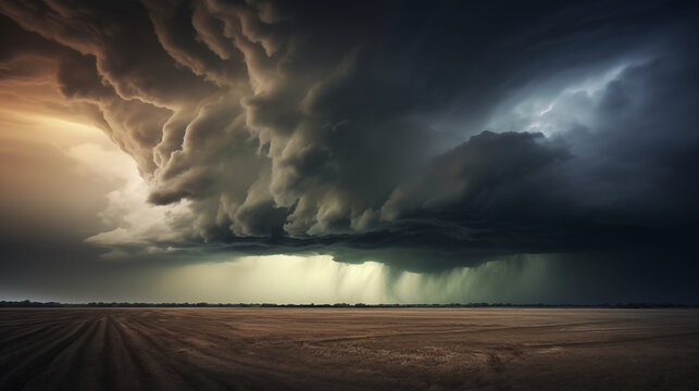 Dramatic dark storm clouds