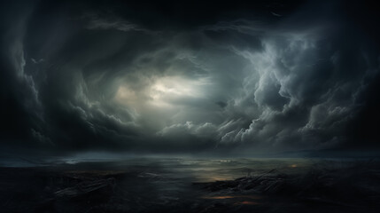 Dramatic dark storm clouds