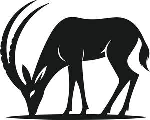 Antelope vector black silhouette