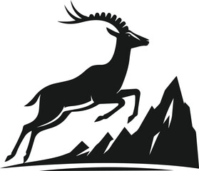 Antelope vector black silhouette