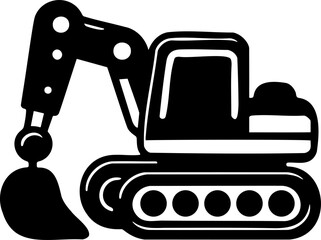 Excavator machinery working on construction, Toy excavator vector