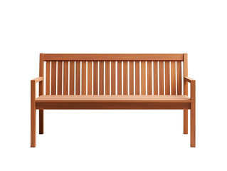 Wooden Bench with Minimalist Design on White Background