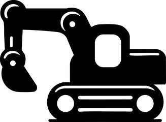 Excavator machinery working on construction, Toy excavator vector